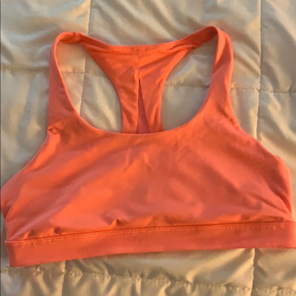 Lululemon bright orange sports bra